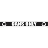 Outdoor Recycling Decal for Recycling Receptacle - White on Clear, “CANS ONLY”